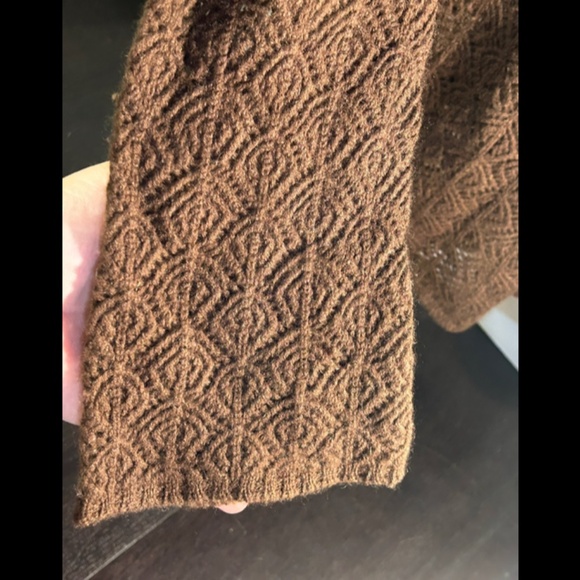Magaschoni Long Sleeve Open Knit Cashmere Sweater Brown Size L - Picture 6 of 12